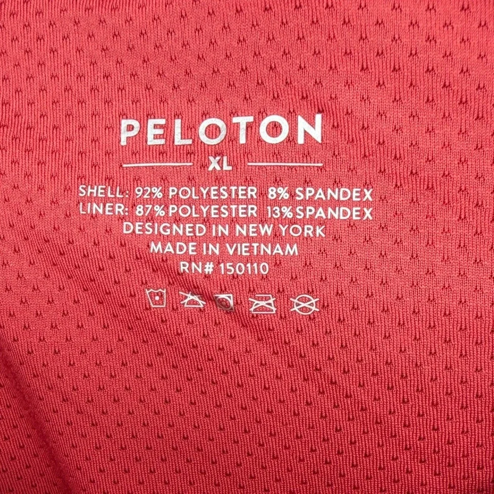 Peloton Mens Athletic Workout Shorts Red Elastic Waist Pockets Size XXL